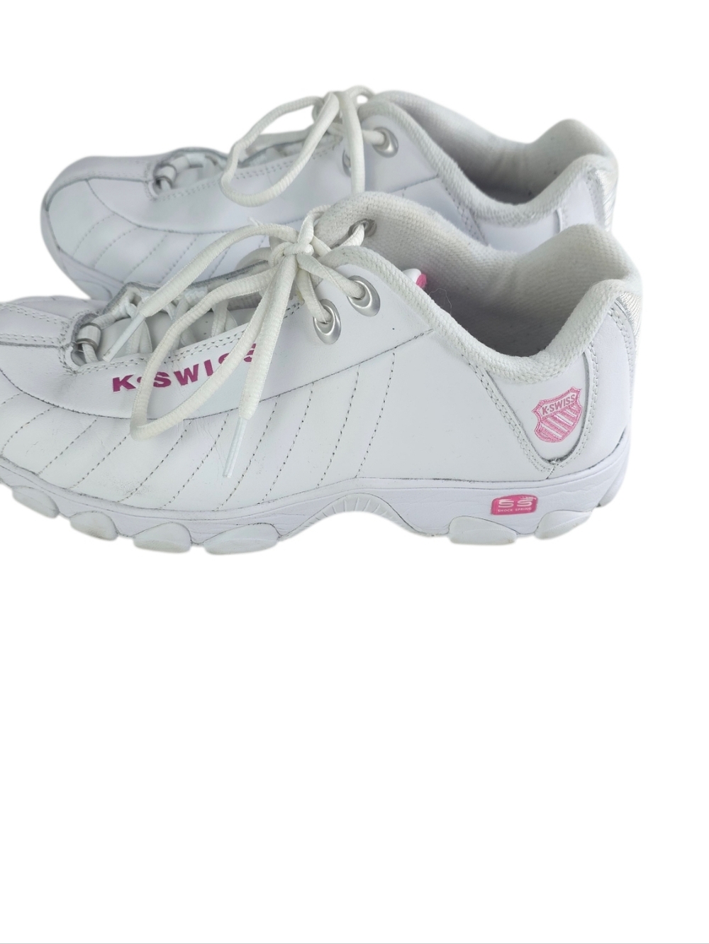 K-Swiss ST329 CMF White And Pink Tennis Shoe Size 9 wide - Picture 6 of 8